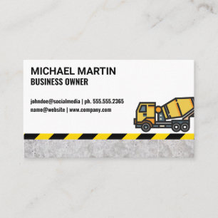 Concrete Mixer Construction Business Card