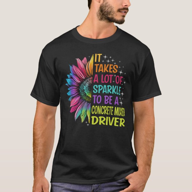 Concrete Mixer Driver Sparkle T-Shirt (Front)