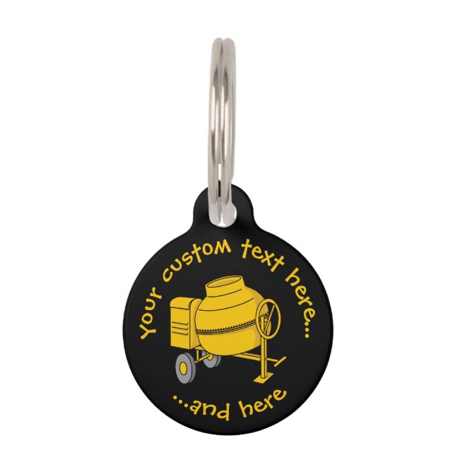 Concrete Mixer Pet Tag (Front)