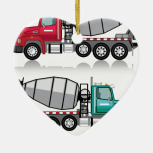 Concrete mixer Truck Ceramic Ornament