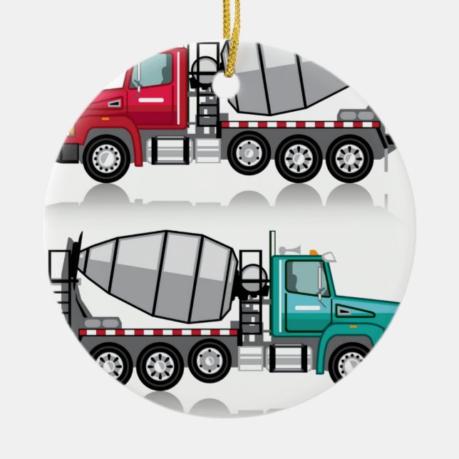 Concrete mixer Truck Ceramic Ornament (Front)