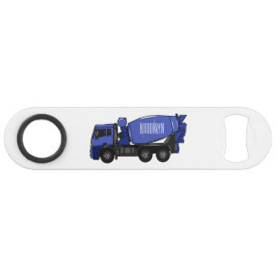 Concrete mixing transport truck cartoon
