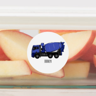 Concrete mixing transport truck cartoon