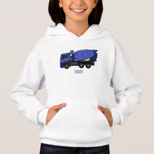 Concrete mixing transport truck cartoon