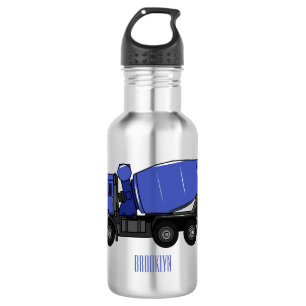 Concrete mixing transport truck cartoon 532 ml water bottle