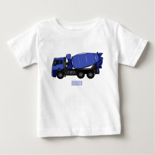 Concrete mixing transport truck cartoon baby T-Shirt