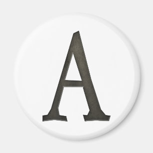 Concrete Monogram Letter A Magnet