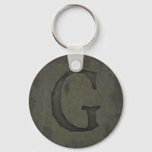 Concrete Monogram Letter G Key Ring
