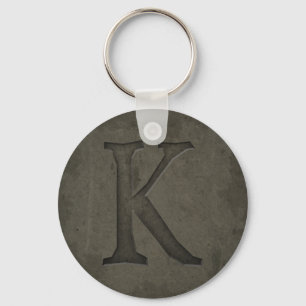 Concrete Monogram Letter K Key Ring