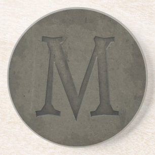 Concrete Monogram Letter M Coaster