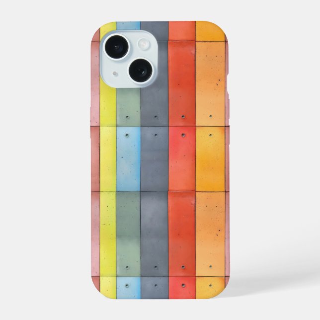 Concrete Pattern Colours iPhone 15 Case (Back)
