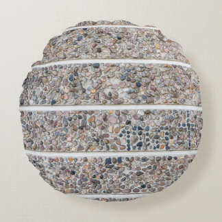 Concrete pebbles wall round cushion