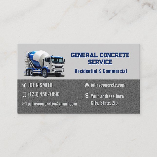 Concrete Service Business Cards (Front)
