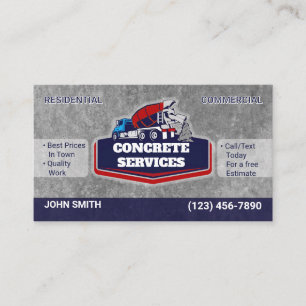 Concrete Service Business Cards