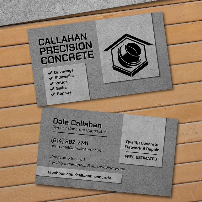 Concrete Services Contractor  Business Card (Creator Uploaded)
