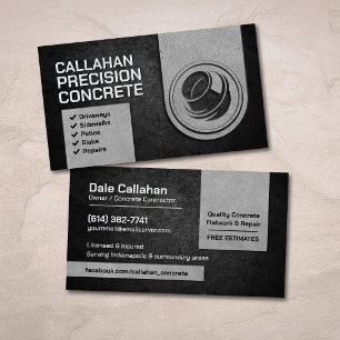 Concrete Services Contractor Business Card