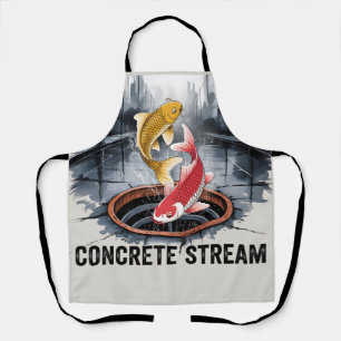 CONCRETE STREAM Koi Fish  Apron