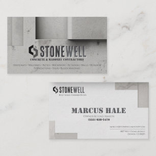 Concrete Texture Masonry Contractor Business Card