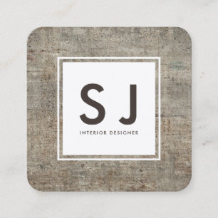 Concrete Texture Simple Modern Interior Designer Square Business Card