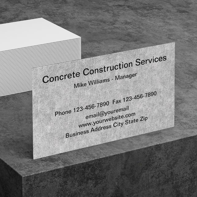 Concrete Wall Theme Construction Business Cards (Creator Uploaded)