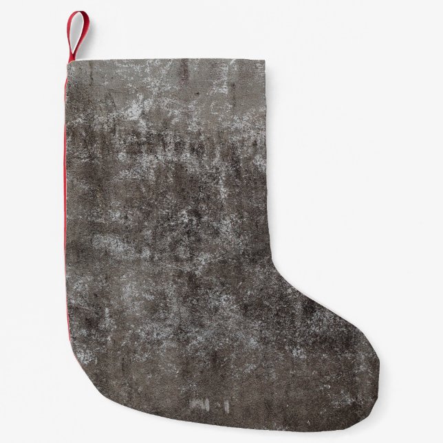 Concrete wall weathered small christmas stocking (Front)