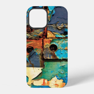 Concrete wall with abstract painting iPhone 12 case