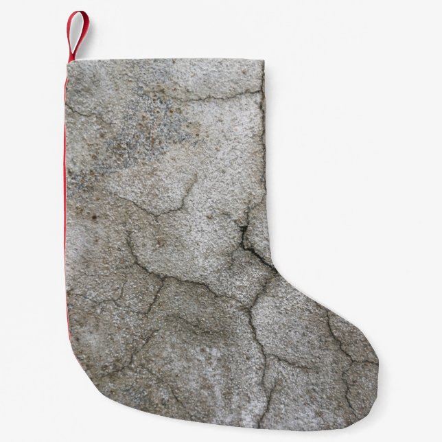 Concrete wall with cracksabstract, architecture, g small christmas stocking (Front)
