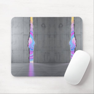 Concrete Wall with Glowing Tear Mouse Pad