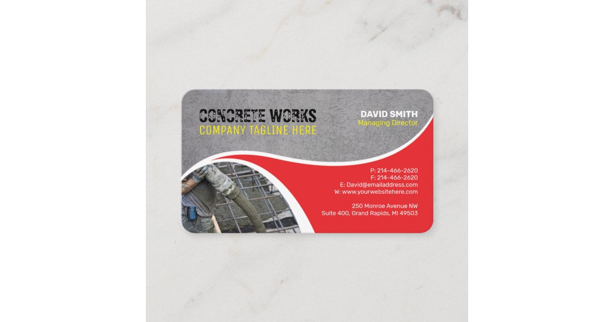 Concrete works, Construction company Business card | Zazzle.com.au