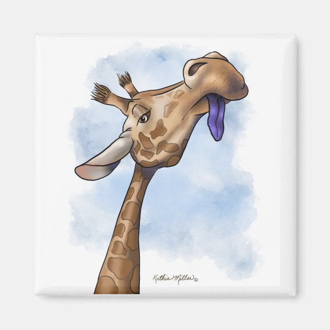 Condescending Giraffe Cartoon Magnet (Front)