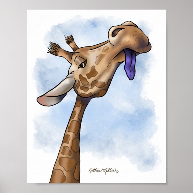 Condescending Giraffe Cartoon Poster (Front)