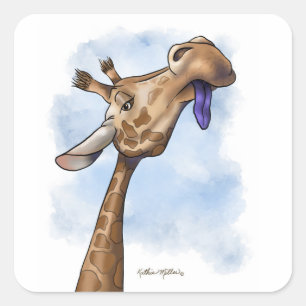 Condescending Giraffe Cartoon Square Sticker