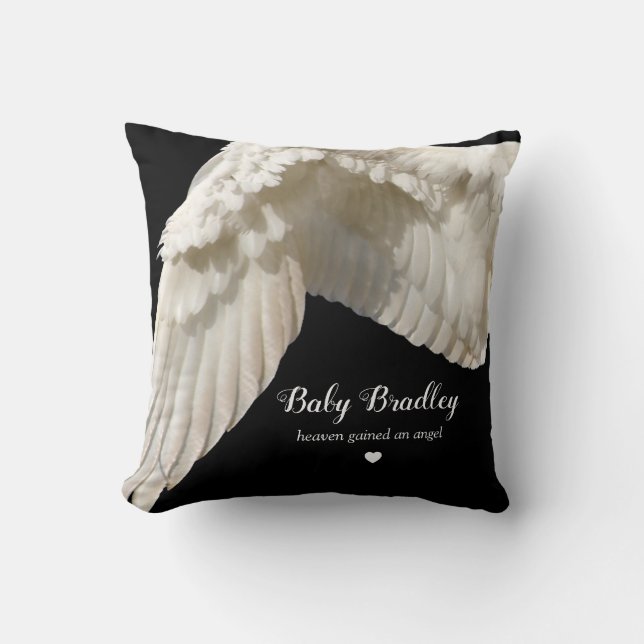 Condolence Gift | Baby Memorial Angel Wings Cushion (Front)