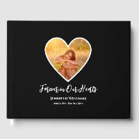 Condolence Photo Black Heart Modern Calligraphy