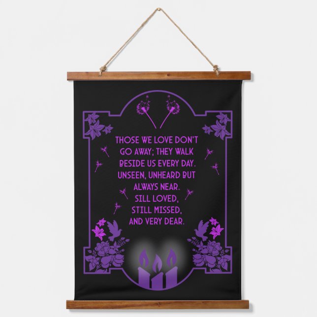 Condolence Support Message Hanging Tapestry (Front)