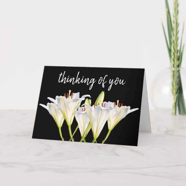 Condolence Sympathy | Lillies Thinking of You Card (Front)