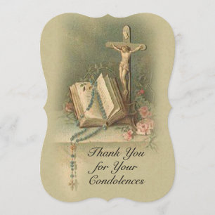 Condolence Sympathy Thank You Catholic Crucifix Card
