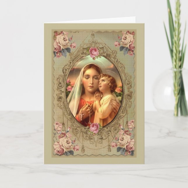 Condolence Sympathy Thank You Virgin Mary Jesus Card (Front)