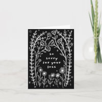 Condolences Sorry Wildflower Floral Sketch Doodle 