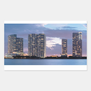 Condominium towers at the waterfront in Miami Rectangular Sticker