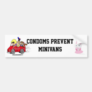 Condoms Prevent MiniVans Bumper Sticker