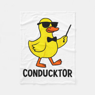 Conducktor Funny Duck Music Pun Orchestra Design Fleece Blanket