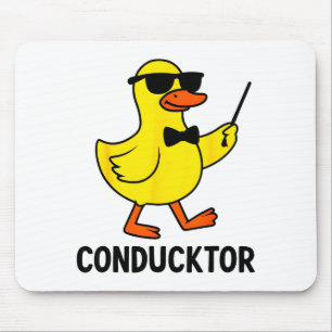 Conducktor Funny Duck Music Pun Orchestra Design  Mouse Pad