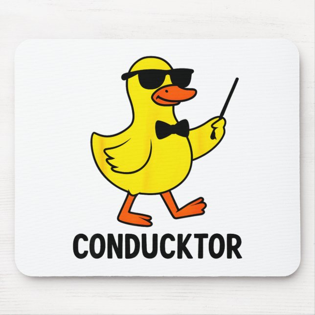 Conducktor Funny Duck Music Pun Orchestra Design  Mouse Pad (Front)