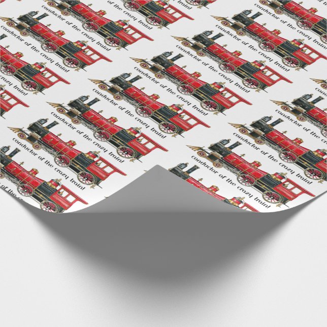 Conductor Of The Crazy Train Wrapping Paper (Corner)