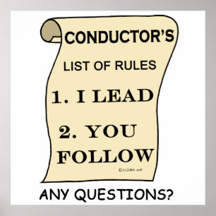 Conductor's :List of Rules Poster