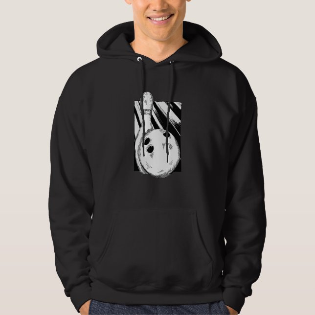 Cone Bowling Ball Hand Drawn Skittle Road Club Hoodie (Front)