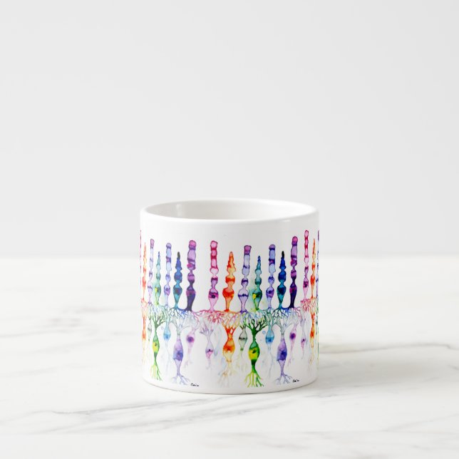 Cone cells rod cells and bipolar neurond of retina espresso cup (Front)
