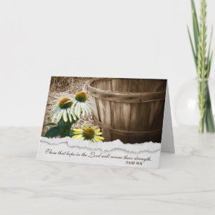 Cone Flower and Basket with Bible Verse Card