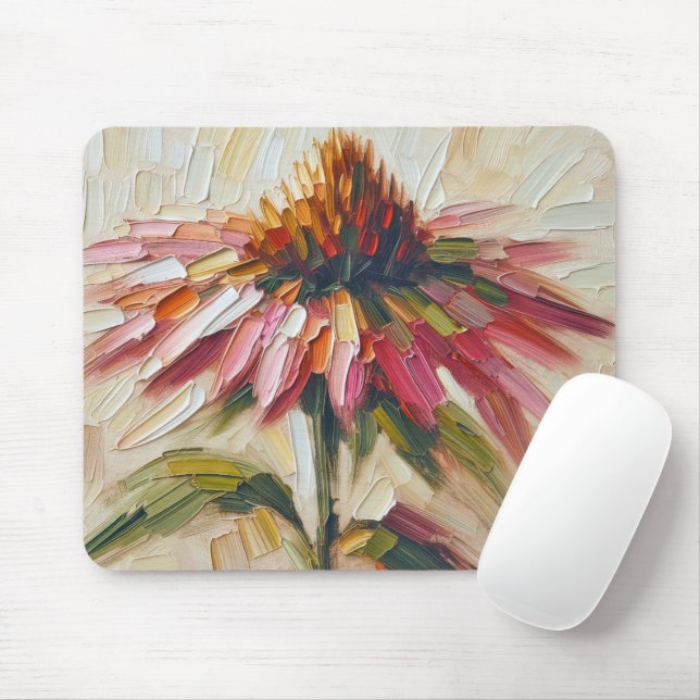 Cone Flower Impasto Painting Mouse Pad (With Mouse)